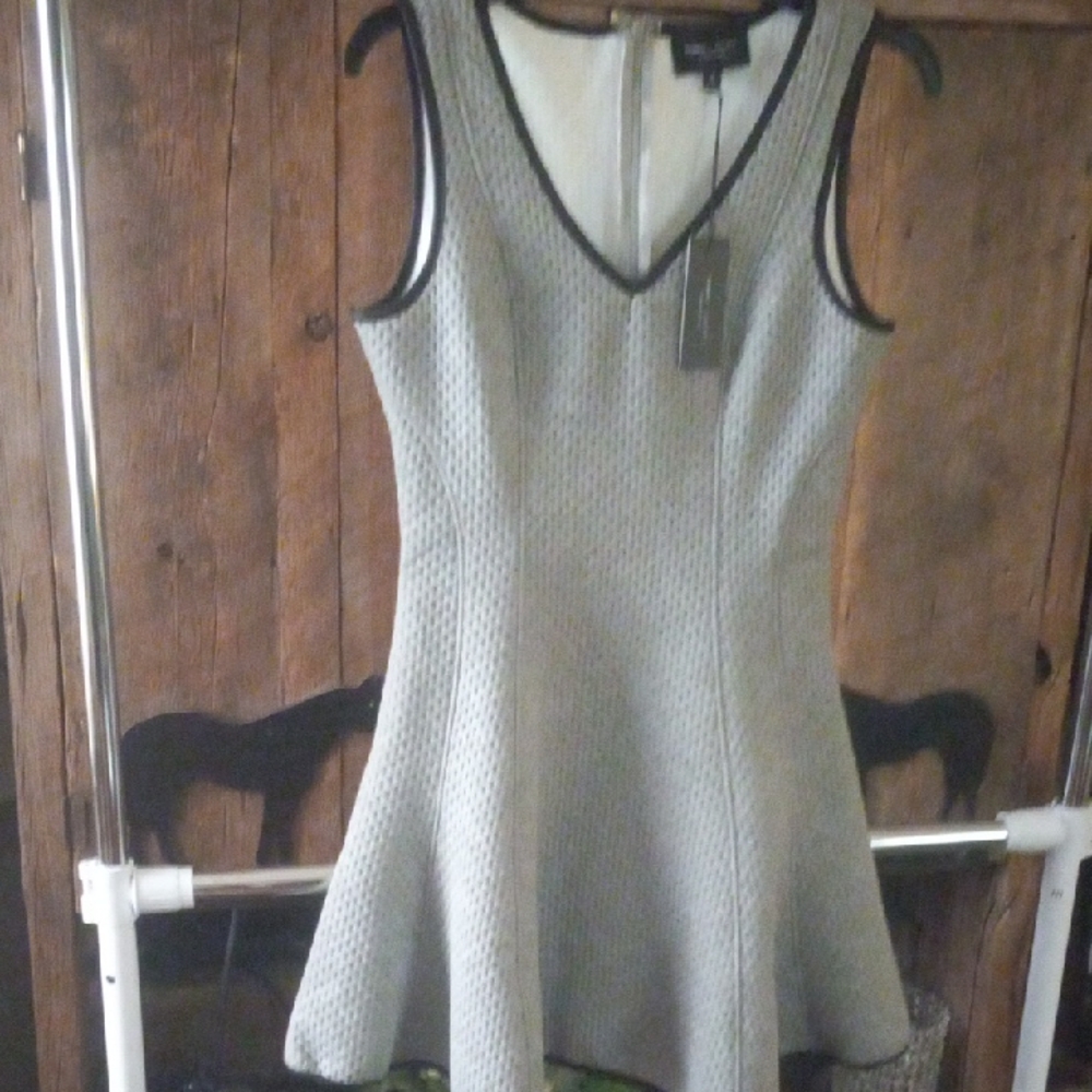Romeo & Juliet Couture Gray Fitted Peplum Dress